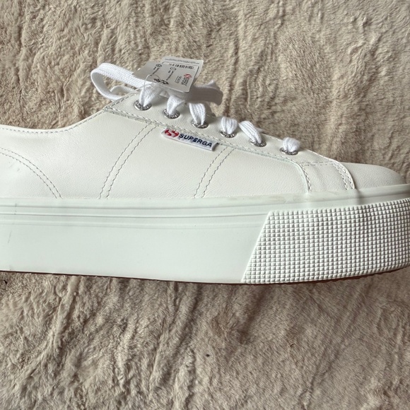 Superga Shoes - SUPERGA 2790 Platform Sneakers - White Leather - 41/9.5